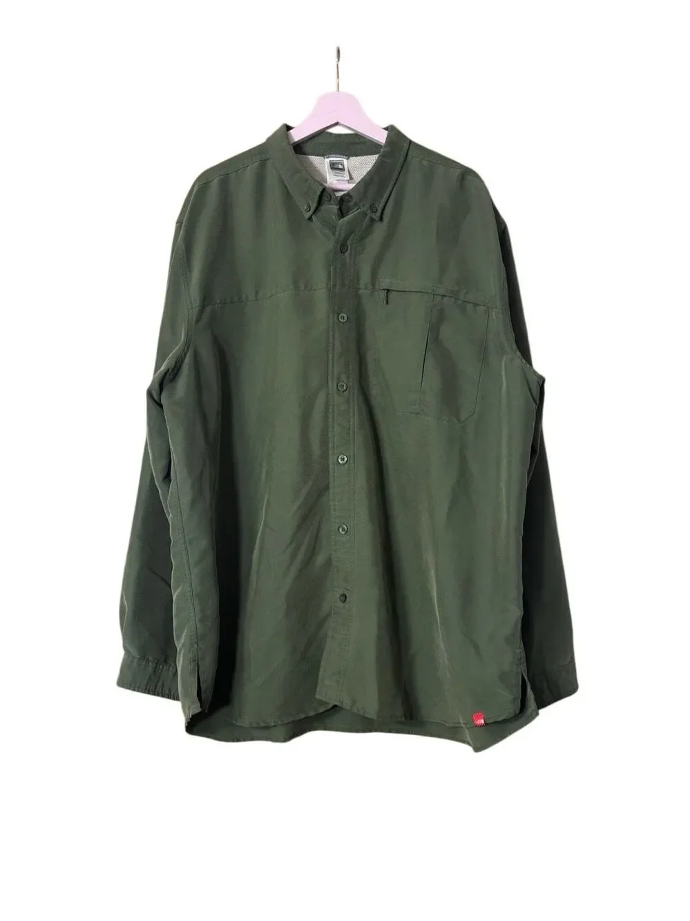 THE NORTH FACE Men’s XXL long sleeve shirt button-Up green hiking outdoors